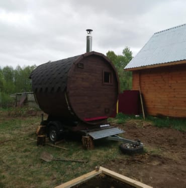 Монтаж бани-бочки №413 от 23.04.2021 в Павловском Посаде